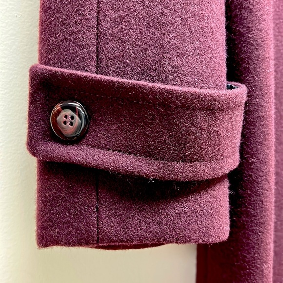 Vintage Stephanie Matthews Wool Coat Long Dark Purple Eggplant with Sc… - Picture 8 of 15